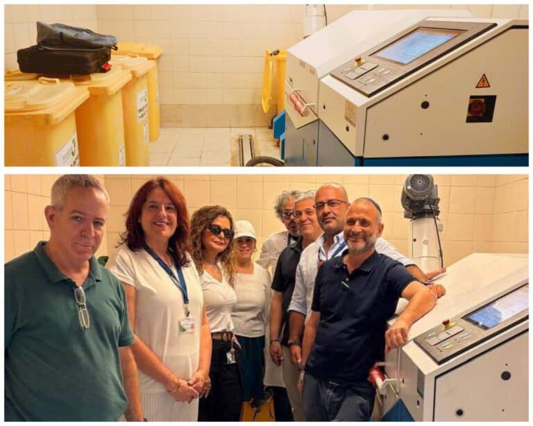 Envomed medical waste machine in Jerusalem laboratory he