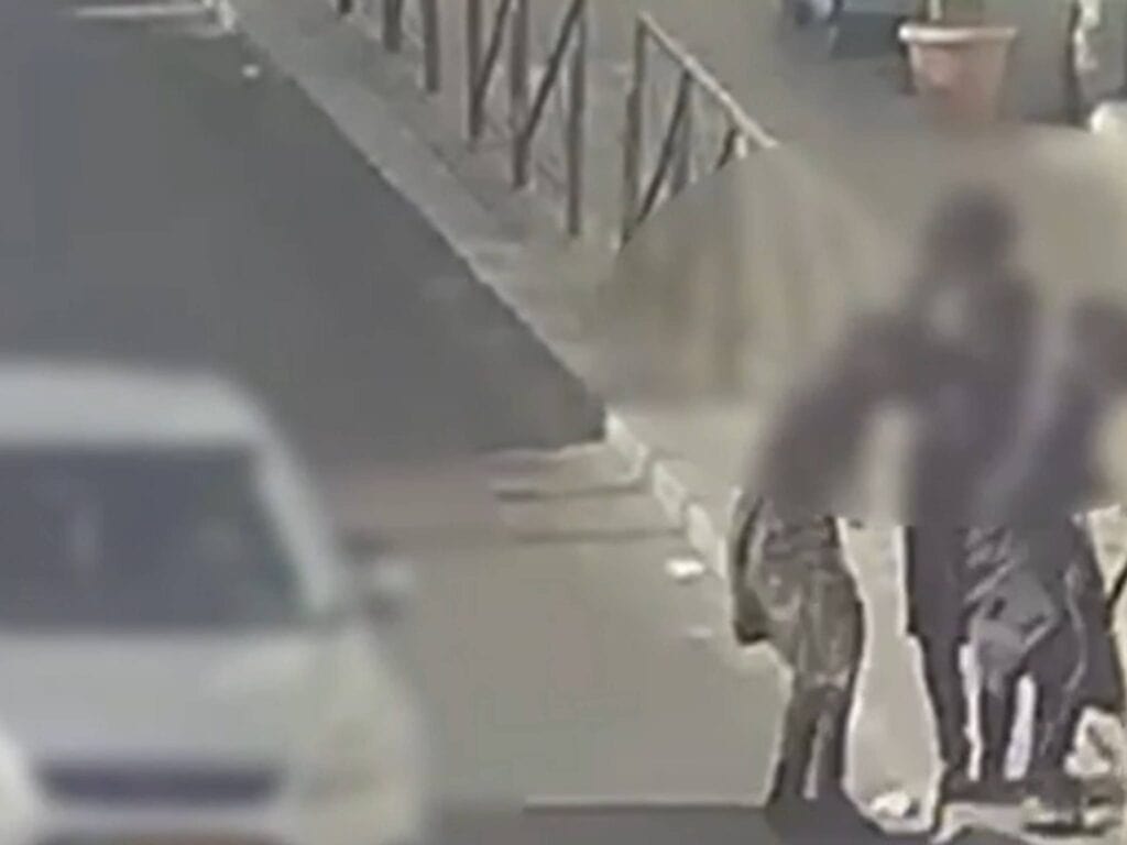 CCTV footage shows police arrest scene in East Jerusalem street after coffee was thrown on pedestrians