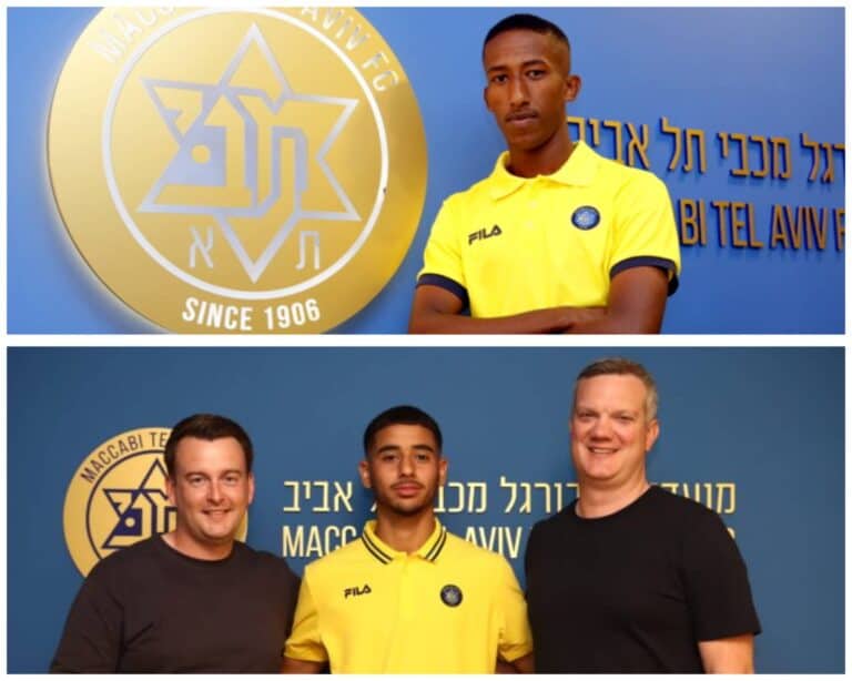 Maccabi Tel Aviv loan players Orel Baya and Ido Uli in official team photos