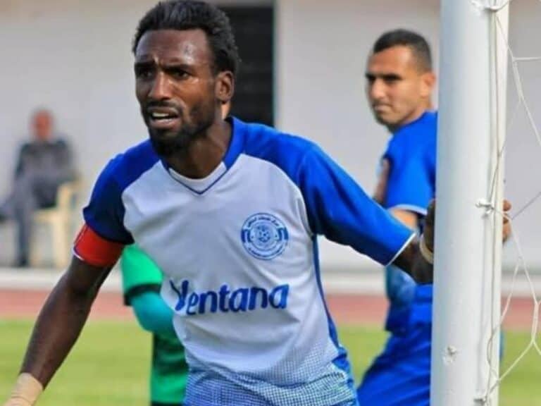 Former Palestine national football captain Suleiman al-Obeid playing for Shabab al-Amari near Jerusalem en