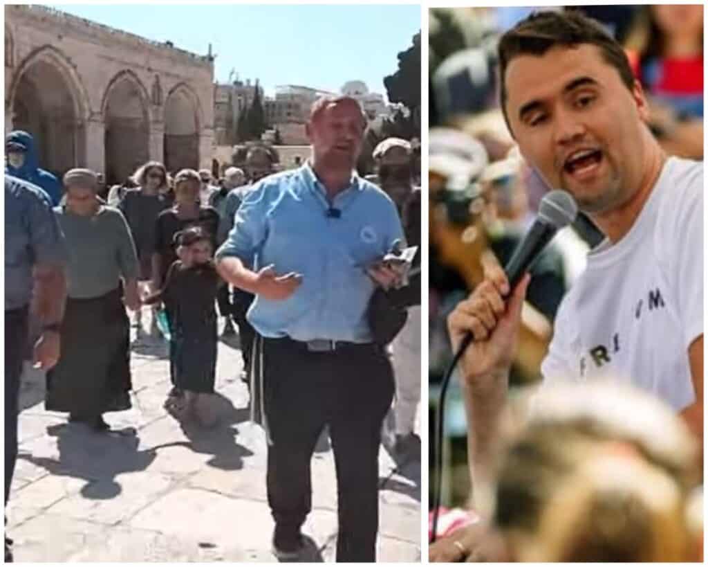 Sala Baitulmaqdis Yerusalemu ikiongozwa na Yehuda Glick, kumbukumbu ya Charlie Kirk