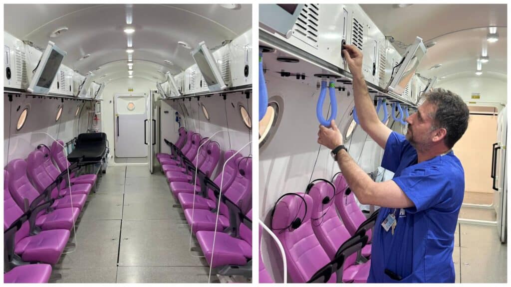תא הלחץ בהדסה עין כרם בירושלים, בו טופלה משפחה שהורעלה מגז פחמן חד חמצני בראש השנה