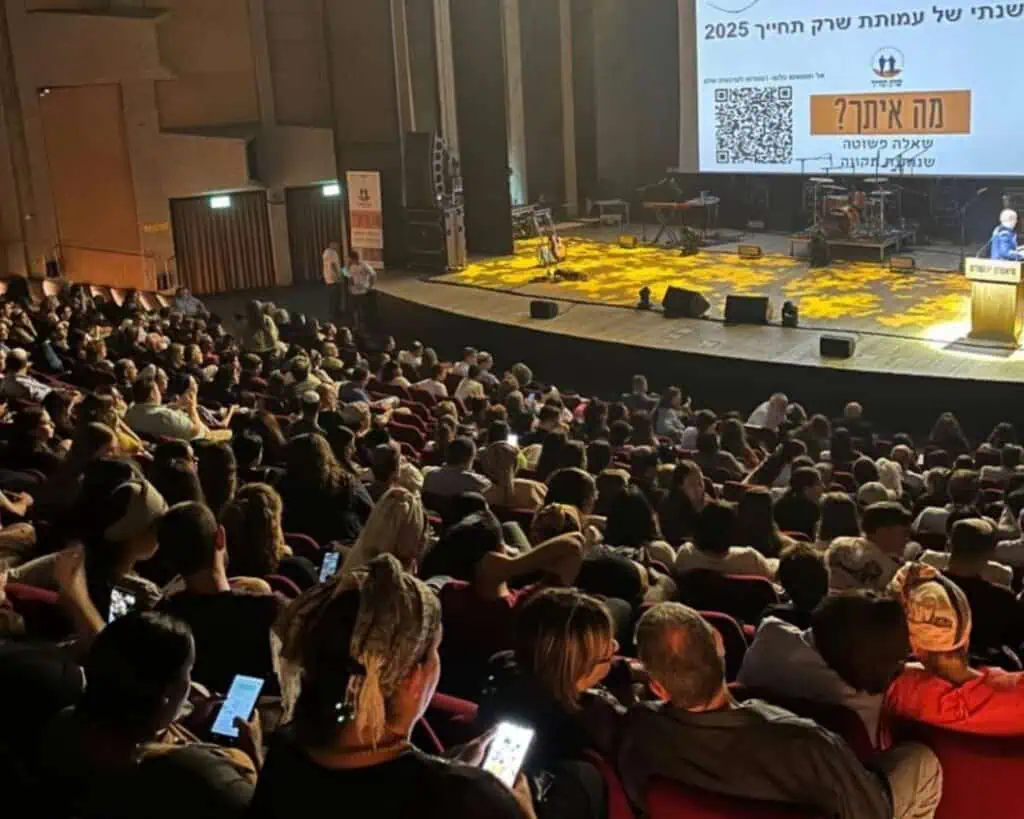 Belia menghadiri acara di Teater Jerusalem bagi memperingati Hari Pencegahan Bunuh Diri Sedunia