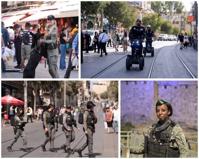 שוטרי משטרת ירושלים בפריסת אבטחה בעיר לרגל חגי תשרי
