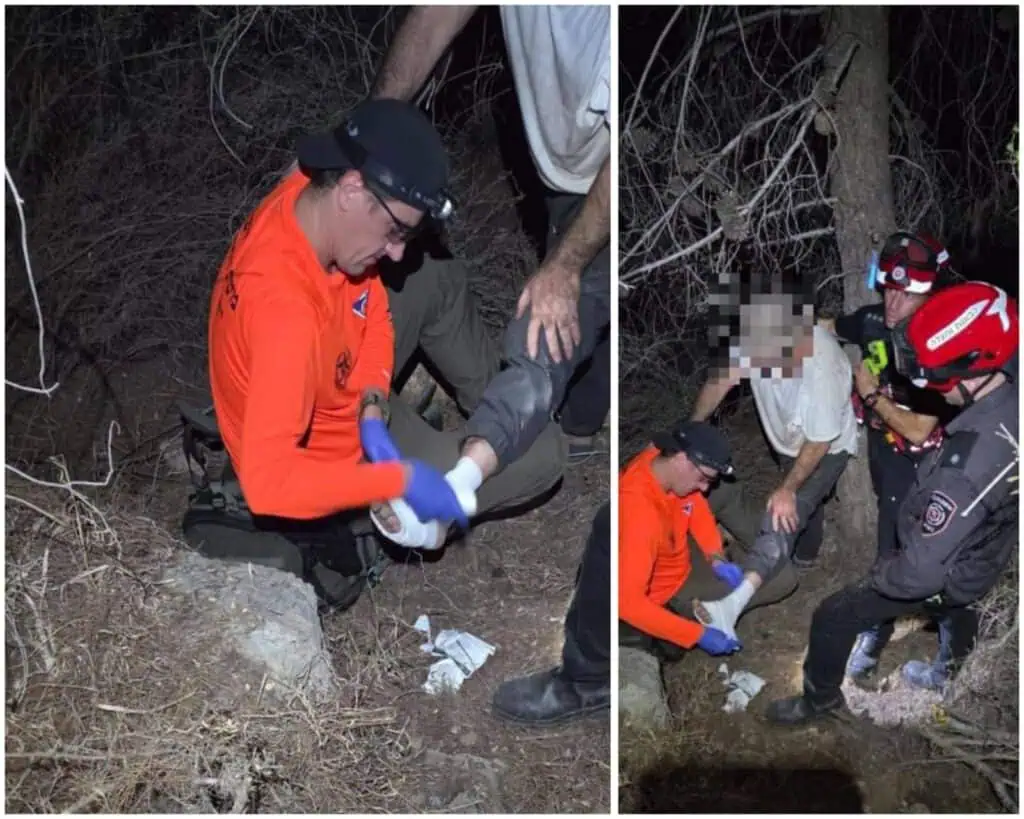 Sukarelawan Unit Penyelamat Etzion-Yehuda menyelamatkan lelaki letih di Har Harat berhampiran hutan Kastel di Yerusalem