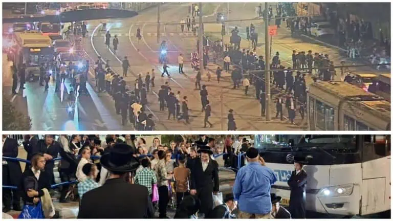 Penunjuk perasaan ortodoks menyekat Jalan Bar-Lev dan tren ringan di Baitulmaqdis sebagai bantahan terhadap undang-undang wajib tentera