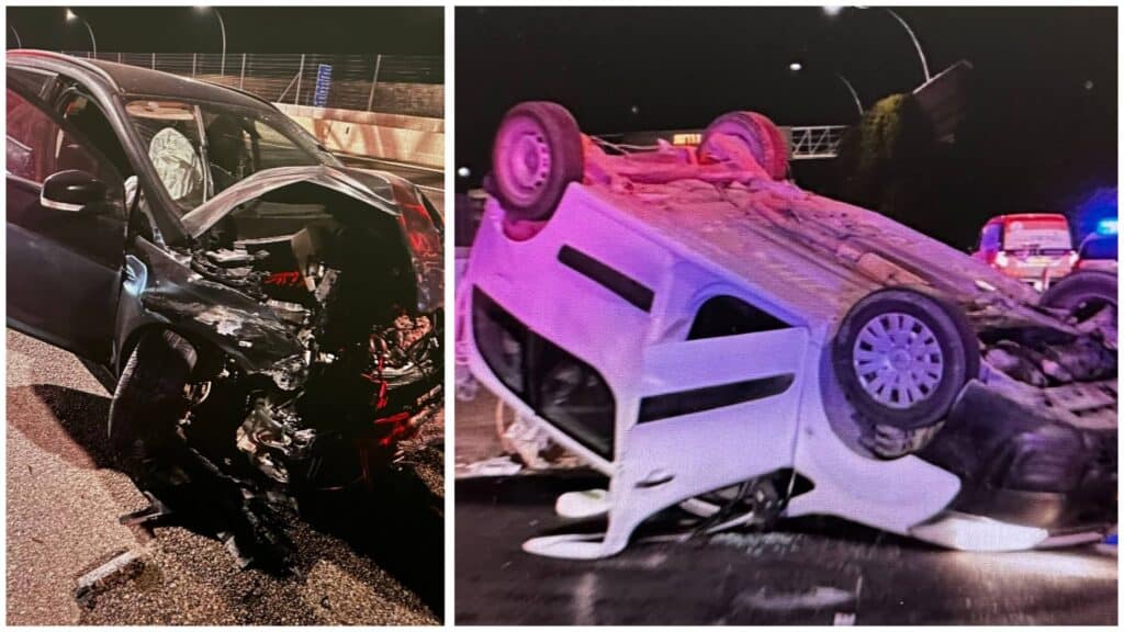 מכוניות שניזוקו קשות לאחר תאונה במהלך מרדף משטרתי בכבישי ירושלים, אוקטובר 2025
