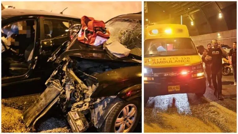 Kemalangan maut di Terowong Naomi Shemer Baitulmaqdis dengan pasukan penyelamat MDA di lokasi