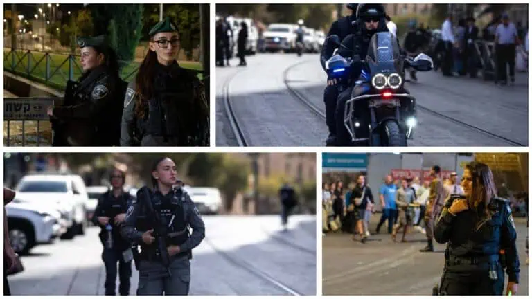 Anggota polis bertugas di pusat Jerusalem dan sekitar Kota Lama, Sukkot 2025, Berkat Imam