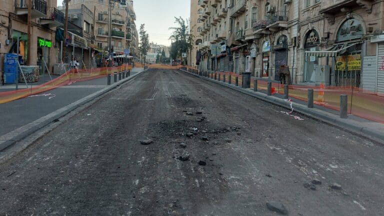 Jalan King George di Yerusalem saat penghentian pekerjaan untuk Sukkot 2025