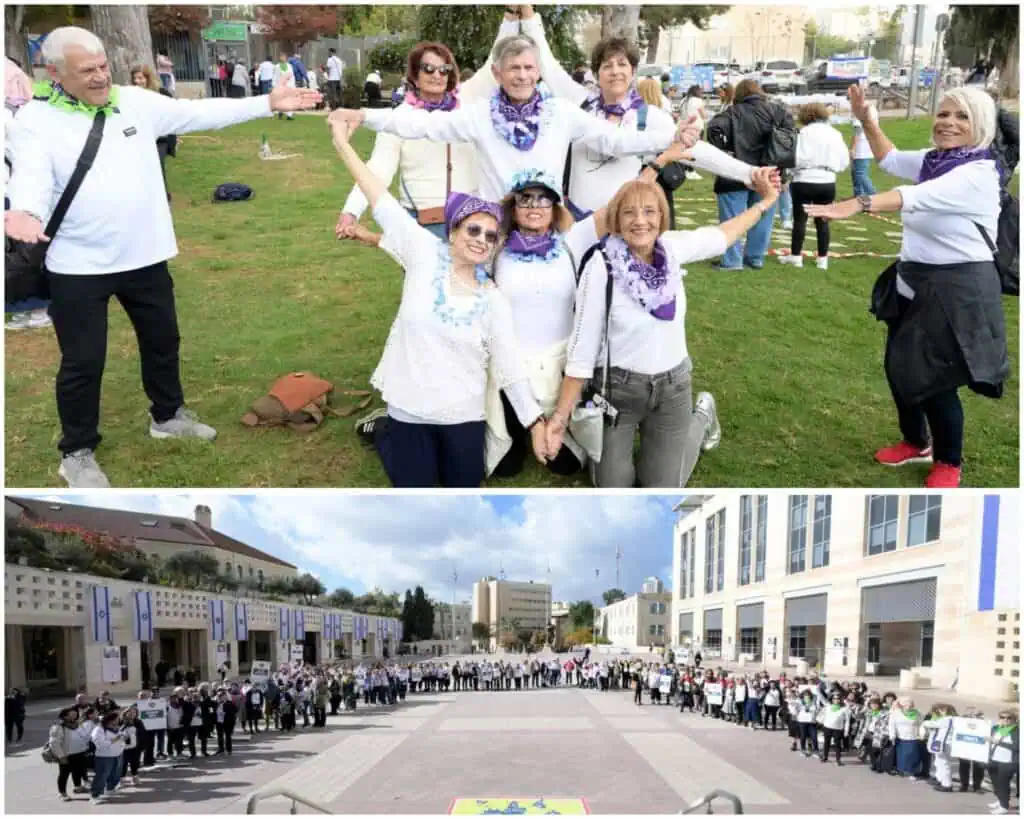 जेरूसलम में Senior Month के दौरान वरिष्ठ नागरिक स्वास्थ्य और खेल गतिविधियों में भाग लेते हुए