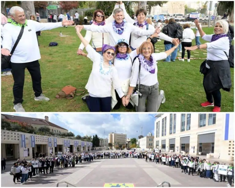 जेरूसलम में Senior Month के दौरान वरिष्ठ नागरिक स्वास्थ्य और खेल गतिविधियों में भाग लेते हुए